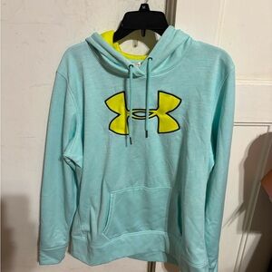 Under Armour Aqua Hoodie with Vibrant Yellow Logo